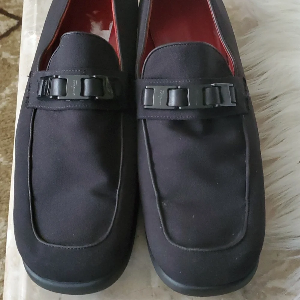 Salvatore ferragamo sport  black canvas slipon loafers size 11B - Picture 5 of 17